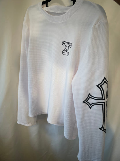 Small “Child of God” Cross Oversized Long Sleeve Top