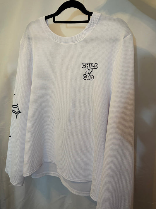 Large “Child of God” Cross Oversized Long Sleeve Top