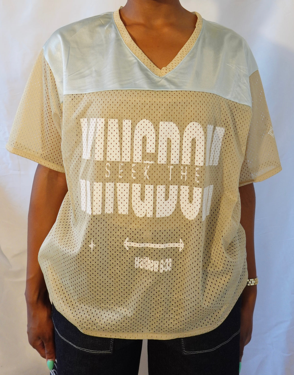 633 Jersey, Mesh Graphic Seek the Kingdom Top