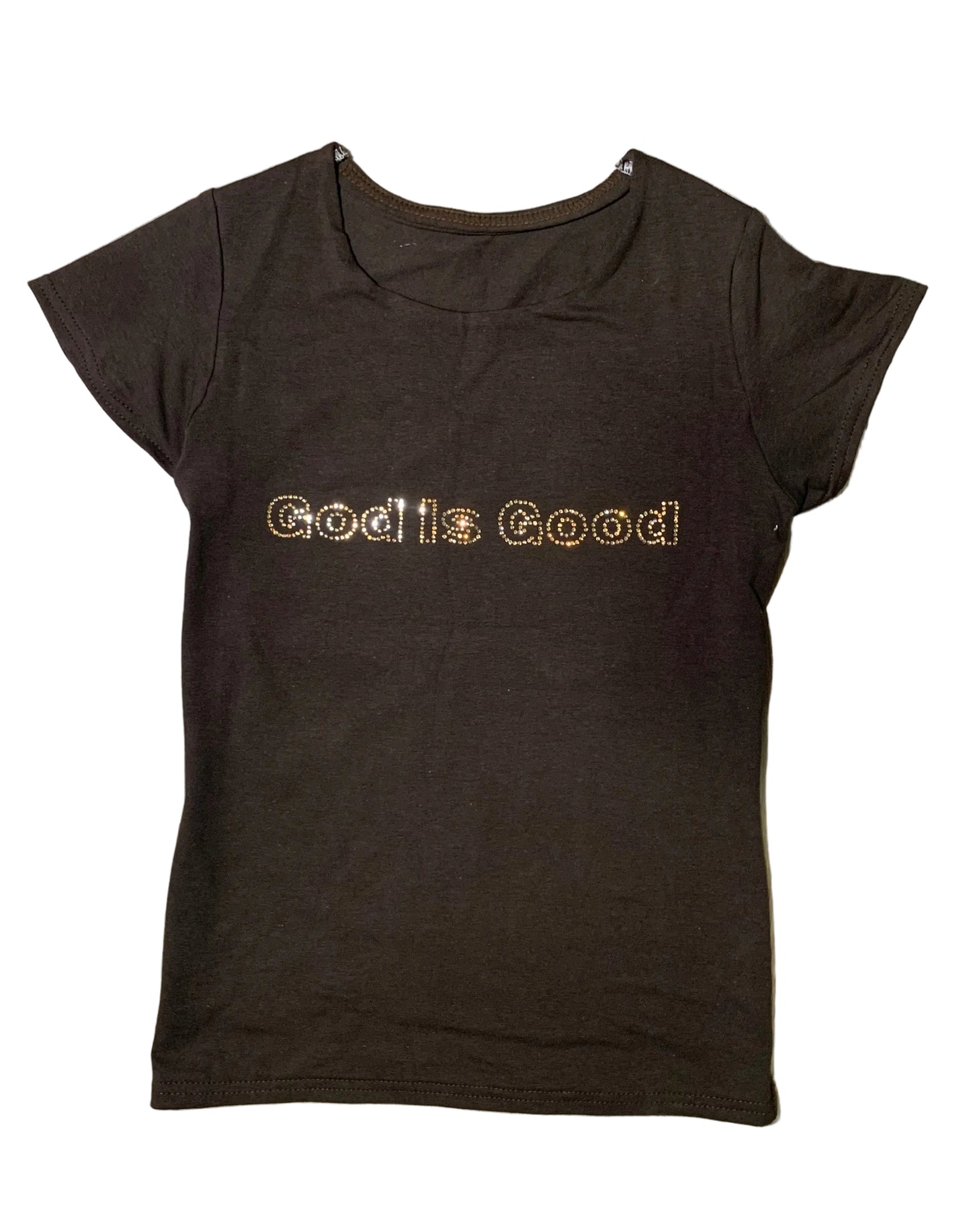 God is Good Top, Rhinestone Graphic Fitted Top