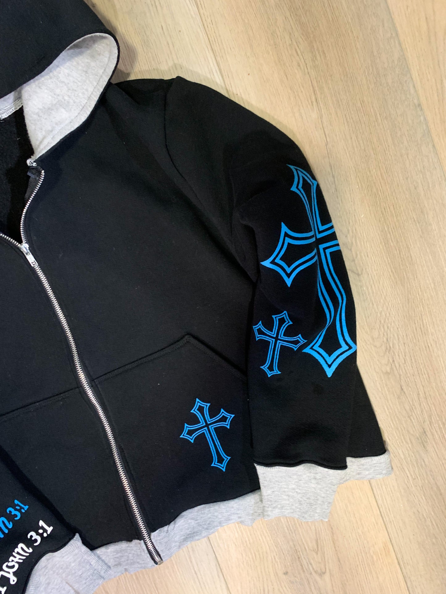 Child of God Cross Zip Up Sweatshirt, Christian Streetwear