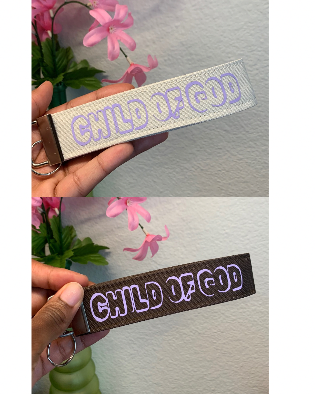 Child Of God Canvas Keychain Wristlet, Christian Faith Streetwear Style