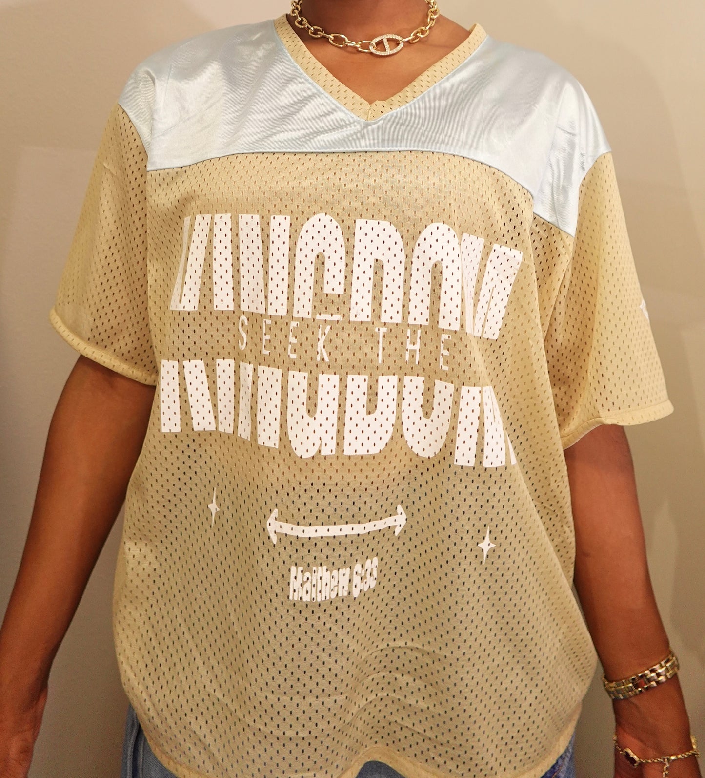 633 Jersey, Mesh Graphic Seek the Kingdom Top