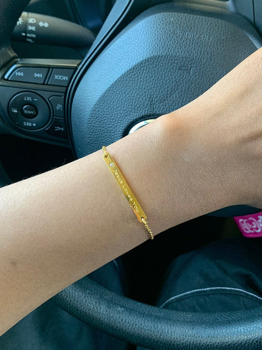 Jesus Loves You Bracelet, Gold Plated Adjustable Christian Jewerly